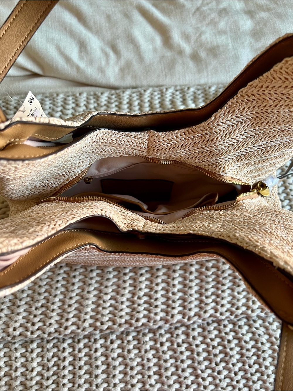Style & Co. Straw Woven Shoulder Bag – Neutral Beige - Picture 5 of 6